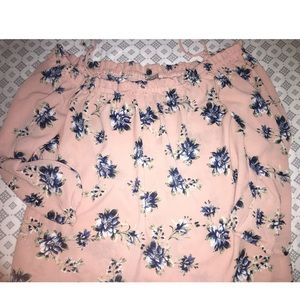 Pink Floral Off-Shoulder Blouse